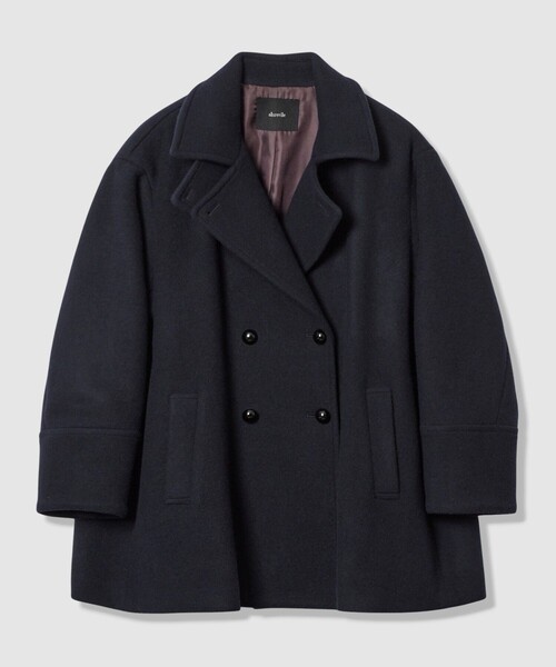 アルアバイル　Pコート　ブラック パイルメルトンデザインPコート（ピーコート）｜allureville