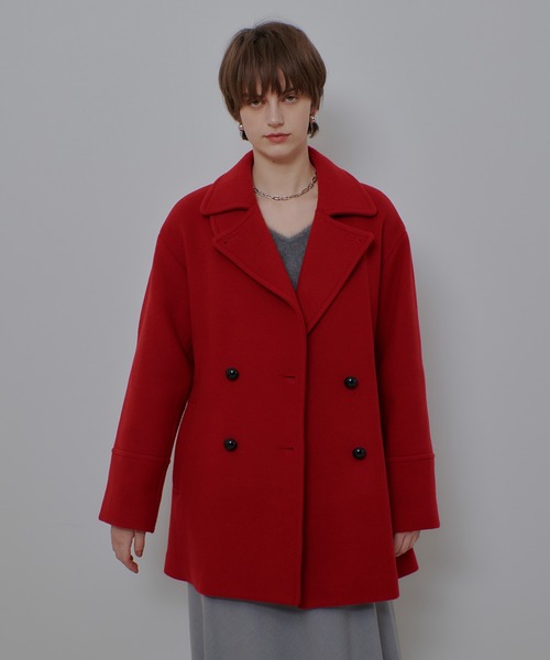 希少 Schott ショット ピーコート 金ボタン 裏地 赤 黒 ウール SCHOTT