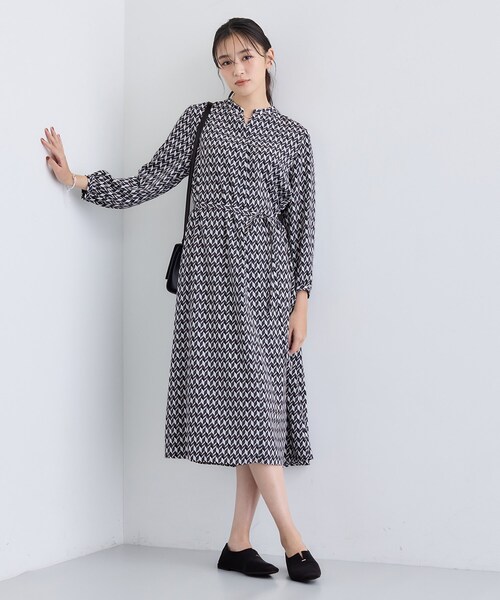 INDIVI（インディヴィ）の「【洗える／オリジナル柄】ジオメプリント フレアワンピース（ワンピース・レディース・キャメル/ブラック系・36/40/15 /13/05/38/19）」の13枚目の写真