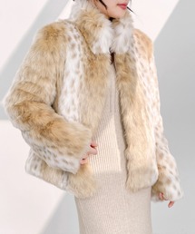 SHEENA（シーナ）の「エコファーショートジャケット / 上品バイカラーデザイン / 大人フェミニン（ムートンコート）」