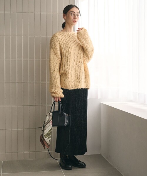 ウールモヘヤナイロン ルーズニットプルオーバー ウールモヘヤナイロン ルーズニットプルオーバー（ニット/セーター