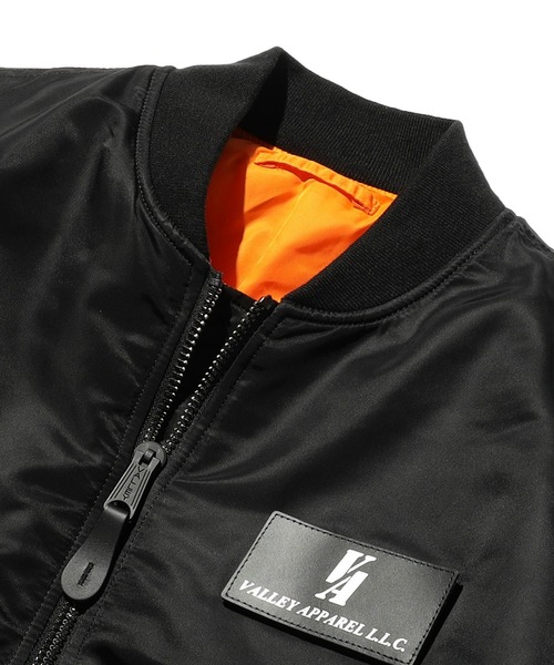 Valley Apparel（バレーアパレル）の「バックエンブレムMA-1 フライトナイロンジャケット（MA-1・メンズ・ブラック/グレー系その他・MEDIUM/LARGE/X-LARGE/SMALL）」の9枚目の写真