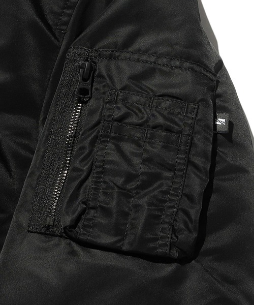 Valley Apparel（バレーアパレル）の「バックエンブレムMA-1 フライトナイロンジャケット（MA-1・メンズ・ブラック/グレー系その他・MEDIUM/LARGE/X-LARGE/SMALL）」の12枚目の写真