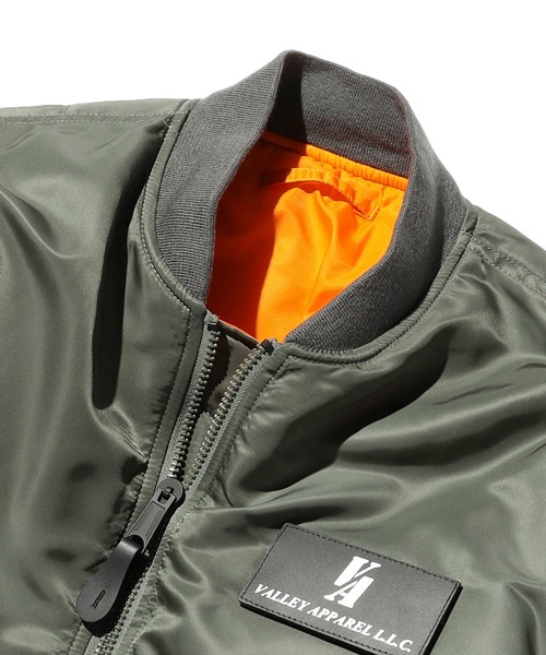 Valley Apparel（バレーアパレル）の「バックエンブレムMA-1 フライトナイロンジャケット（MA-1・メンズ・ブラック/グレー系その他・MEDIUM/LARGE/X-LARGE/SMALL）」の18枚目の写真