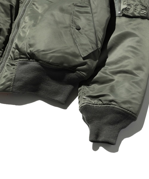 Valley Apparel（バレーアパレル）の「バックエンブレムMA-1 フライトナイロンジャケット（MA-1・メンズ・ブラック/グレー系その他・MEDIUM/LARGE/X-LARGE/SMALL）」の19枚目の写真
