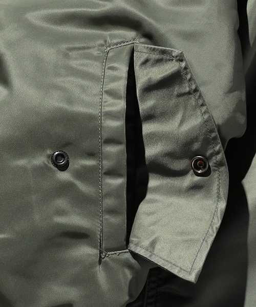 Valley Apparel（バレーアパレル）の「バックエンブレムMA-1 フライトナイロンジャケット（MA-1・メンズ・ブラック/グレー系その他・MEDIUM/LARGE/X-LARGE/SMALL）」の20枚目の写真