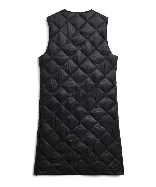 TAION(タイオン)の「TAION/タイオン/“SINGLE SNAP BUTTON" V NECK LONG DOWN GILET(ダウンベスト・レディース・オフホワイト/ブラック・S/M/L)」の4枚目の写真