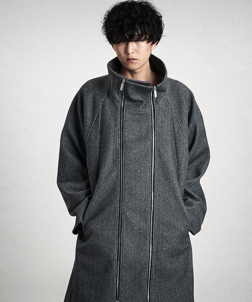 NO ID.（ノーアイディ）の「【NO ID.】Volume-Neck Riders Overcoat / ボリューム ネック ライダース オーバーコート（その他アウター・メンズ・グレー/ブラック・ONE SIZE）」の14枚目の写真
