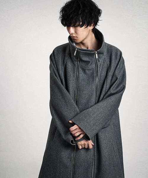 NO ID.（ノーアイディ）の「【NO ID.】Volume-Neck Riders Overcoat / ボリューム ネック ライダース オーバーコート（その他アウター・メンズ・グレー/ブラック・ONE SIZE）」の15枚目の写真