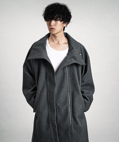 NO ID.（ノーアイディ）の「【NO ID.】Volume-Neck Riders Overcoat / ボリューム ネック ライダース オーバーコート（その他アウター・メンズ・グレー/ブラック・ONE SIZE）」の21枚目の写真
