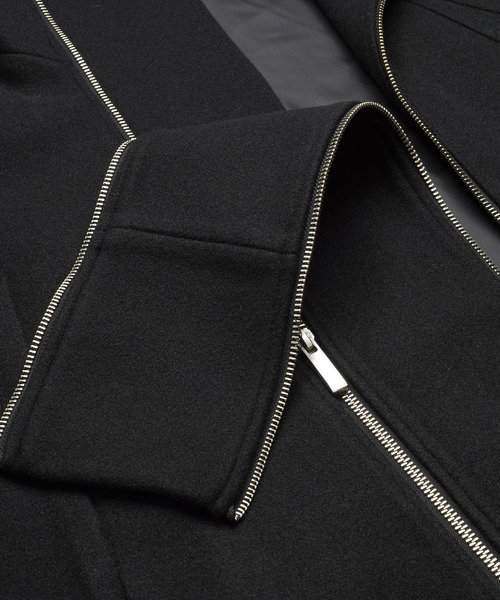 NO ID.（ノーアイディ）の「【NO ID.】Volume-Neck Riders Overcoat / ボリューム ネック ライダース オーバーコート（その他アウター・メンズ・グレー/ブラック・ONE SIZE）」の7枚目の写真