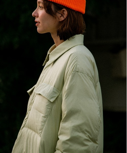 KWD(ケーダブルディー)の「【 KWD / ケーダブルディー 】LIGHT DOWN SHIRTS JACKET / ライトダウンシャツジャケット KWD-16JD KFH(ダウンジャケット/コート・レディース・イエロー/ネイビー/アイボリー・FREE)」の5枚目の写真