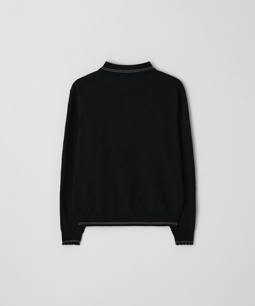 RONRON(ロンロン)の「HAND MADE LOGO COLLAR KNIT PULLOVER BLACK(ニット/セーター・レディース・その他・FREE)」の2枚目の写真