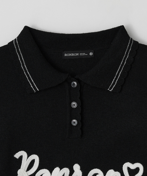 RONRON(ロンロン)の「HAND MADE LOGO COLLAR KNIT PULLOVER BLACK(ニット/セーター・レディース・その他・FREE)」の3枚目の写真