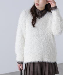 FREE'S MART | ◆前後２ＷＡＹチュールフェザーミックスミドル丈ニット(ニット/セーター)