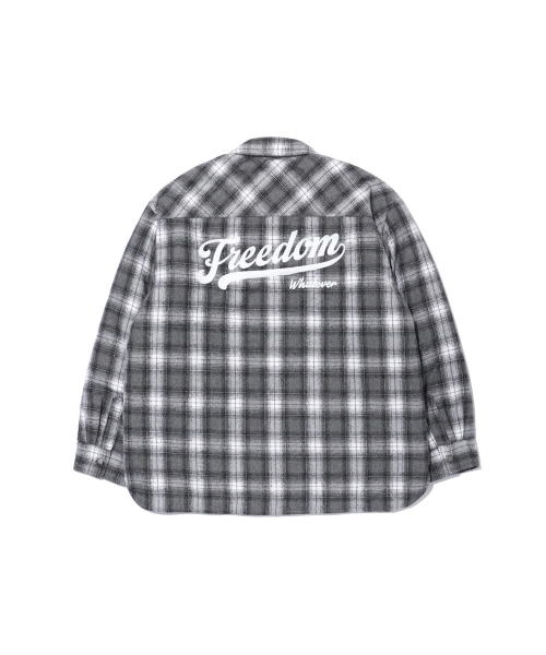 FREEDOM(フリーダム)の「バックロゴチェックシャツジャケット(ブラック)(ダウンジャケット/コート・メンズ・その他・LARGE/X-LARGE/XX-LARGE)」の3枚目の写真