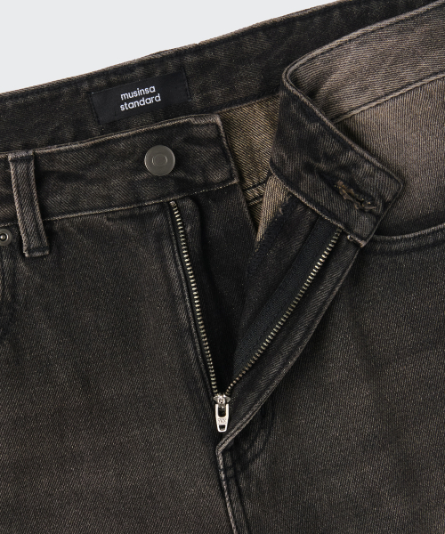 MUSINSA STANDARD（ムシンサスタンダード）の「ルーズフレアデニムパンツ [ラスティブラック]（デニムパンツ・メンズ・その他・40/38/42/36/34/32/30/31/33/26/27/28/29）」の6枚目の写真