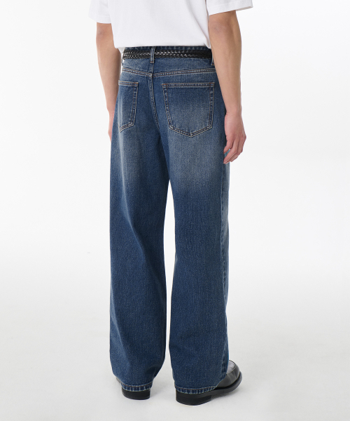 MUSINSA STANDARD（ムシンサスタンダード）の「カモンブラシ ワイドデニムパンツ [ミディアムインディゴ]（デニムパンツ・メンズ・その他・31/33/28/29/36/34/32/30/38/40/26/27）」の2枚目の写真