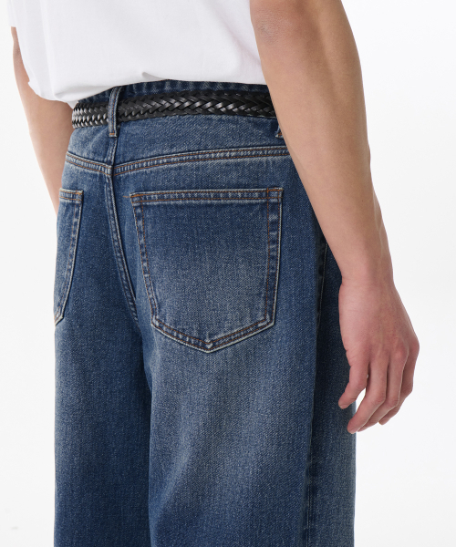 MUSINSA STANDARD（ムシンサスタンダード）の「カモンブラシ ワイドデニムパンツ [ミディアムインディゴ]（デニムパンツ・メンズ・その他・31/33/28/29/36/34/32/30/38/40/26/27）」の5枚目の写真