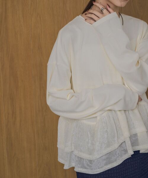 kivi（キヴィ）の「裾ベロアロンTee（Tシャツ/カットソー・レディース・ブラウン/ブラック/オフホワイト・FREE）」の2枚目の写真