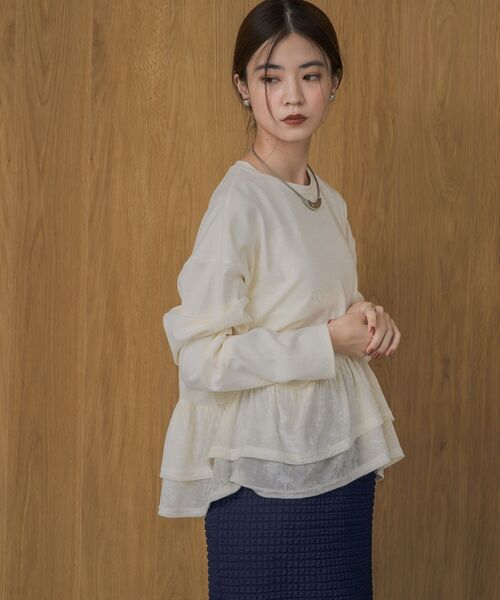 kivi（キヴィ）の「裾ベロアロンTee（Tシャツ/カットソー・レディース・ブラウン/ブラック/オフホワイト・FREE）」の11枚目の写真