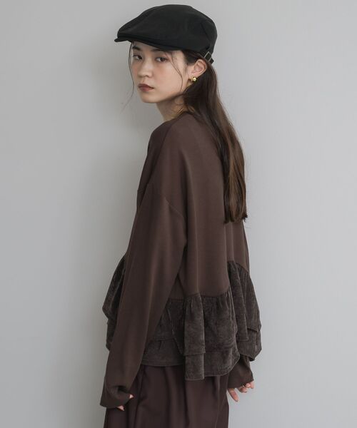 kivi（キヴィ）の「裾ベロアロンTee（Tシャツ/カットソー・レディース・ブラウン/ブラック/オフホワイト・FREE）」の17枚目の写真