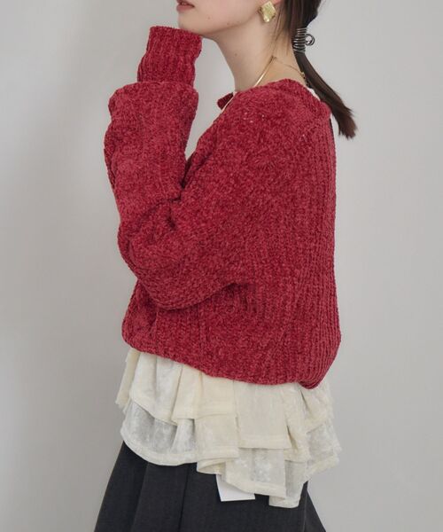 kivi（キヴィ）の「裾ベロアロンTee（Tシャツ/カットソー・レディース・ブラウン/ブラック/オフホワイト・FREE）」の4枚目の写真