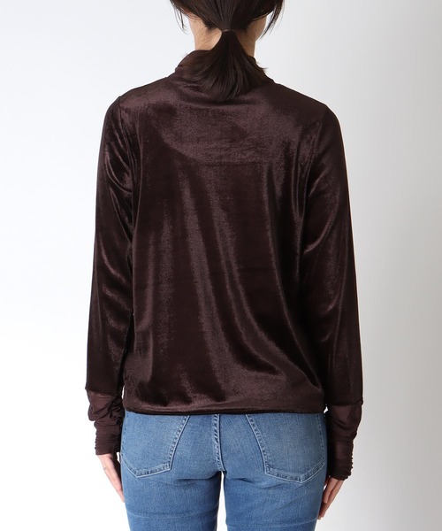 Jines（ジネス）の「カットベロアタートル（Tシャツ/カットソー・レディース・ブラウン/ブラック・38）」の6枚目の写真