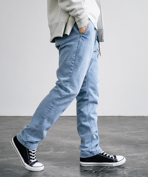 KRIFF MAYER（クリフメイヤー）の「KRIFF MAYER クリフメイヤー 防風アタタカデニムクライミングパンツ 2124001（デニムパンツ・メンズ・ライトブルー/ダークブルー・M/L/XL）」の4枚目の写真