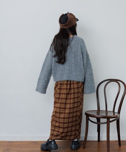 RETRO GIRL(レトロガール)の「ケーブルNTPO(ニット/セーター・レディース・チャコールグレー/レッド/ナチュラル・FREE)」の9枚目の写真