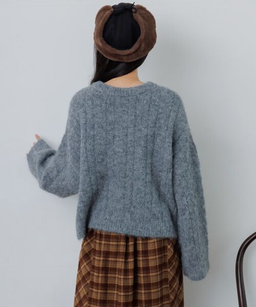 RETRO GIRL(レトロガール)の「ケーブルNTPO(ニット/セーター・レディース・チャコールグレー/レッド/ナチュラル・FREE)」の13枚目の写真