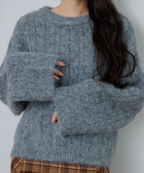 RETRO GIRL(レトロガール)の「ケーブルNTPO(ニット/セーター・レディース・チャコールグレー/レッド/ナチュラル・FREE)」の16枚目の写真