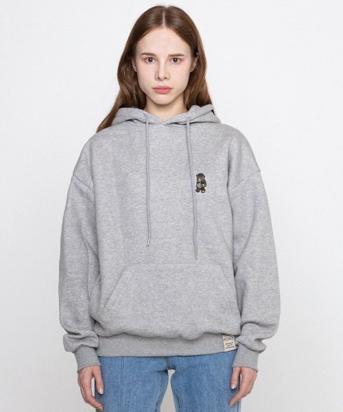 GRAVER（グレーバー）の「[UNISEX]デイジーブーケベア刺繍フードティー_グレー（パーカー・レディース・グレー・MEDIUM/LARGE/SMALL）」の5枚目の写真