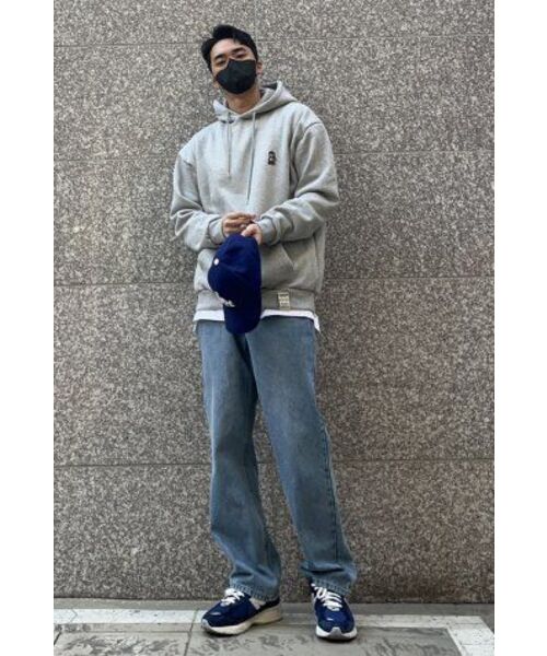 GRAVER（グレーバー）の「[UNISEX]デイジーブーケベア刺繍フードティー_グレー（パーカー・レディース・グレー・MEDIUM/LARGE/SMALL）」の3枚目の写真