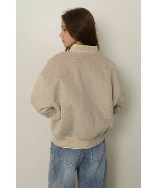 ALEXIA STAM(アリシアスタン)の「Logo Wool Blouson /ロゴ刺しゅうウールブルゾン(ブルゾン・レディース・ベージュ/チャコールグレー・FREE)」の13枚目の写真