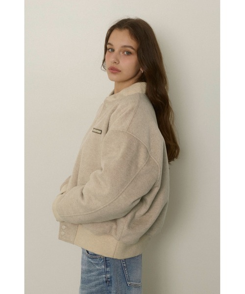 ALEXIA STAM(アリシアスタン)の「Logo Wool Blouson /ロゴ刺しゅうウールブルゾン(ブルゾン・レディース・ベージュ/チャコールグレー・FREE)」の14枚目の写真