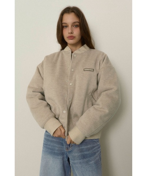 ALEXIA STAM(アリシアスタン)の「Logo Wool Blouson /ロゴ刺しゅうウールブルゾン(ブルゾン・レディース・ベージュ/チャコールグレー・FREE)」の15枚目の写真