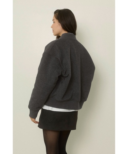 ALEXIA STAM(アリシアスタン)の「Logo Wool Blouson /ロゴ刺しゅうウールブルゾン(ブルゾン・レディース・ベージュ/チャコールグレー・FREE)」の7枚目の写真