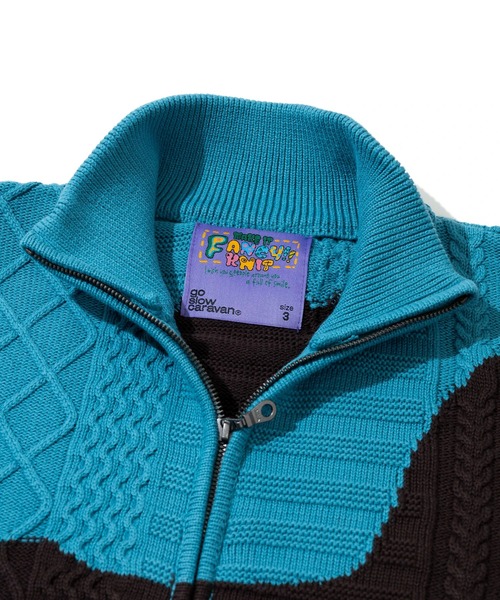 go slow caravan(ゴースローキャラバン)の「CRAZY MIX 編みコットン ドライバーズニット(ブルゾン・メンズ・その他1/その他2・LARGE/X-LARGE/MEDIUM)」の3枚目の写真