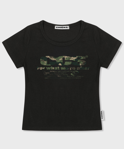 CHICKS(チックス)の「カモブーム スリムフィット 半袖Tシャツ ブラック(Tシャツ/カットソー・レディース・ブラック・FREE)」の2枚目の写真