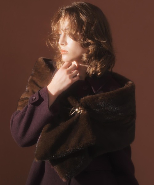 NOELA（ノエラ）の「ステンカラーウールコート（その他アウター・レディース・ボルドー/オフホワイト・S/M）」の11枚目の写真