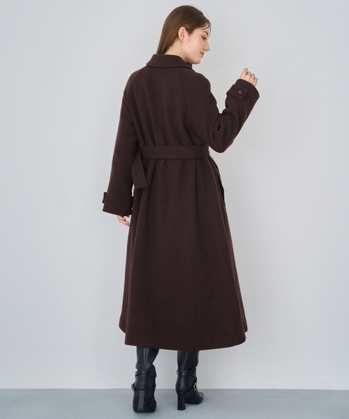 NOELA（ノエラ）の「ステンカラーウールコート（その他アウター・レディース・ボルドー/オフホワイト・S/M）」の13枚目の写真