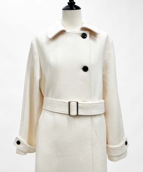 NOELA（ノエラ）の「ステンカラーウールコート（その他アウター・レディース・ボルドー/オフホワイト・S/M）」の19枚目の写真