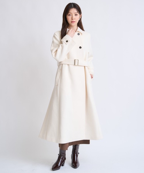 NOELA（ノエラ）の「ステンカラーウールコート（その他アウター・レディース・ボルドー/オフホワイト・S/M）」の21枚目の写真