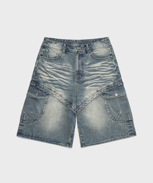 SAINTPAIN(セイントペイン)の「SP切り替えカーゴバミューダパンツブルー(その他パンツ・レディース・その他・LARGE/MEDIUM)」の1枚目の写真