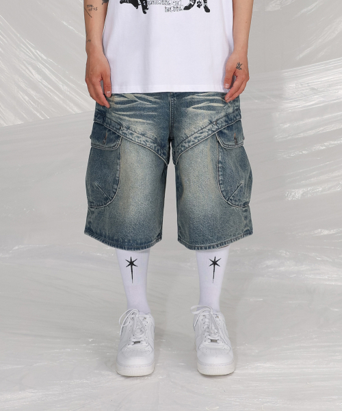 SAINTPAIN(セイントペイン)の「SP切り替えカーゴバミューダパンツブルー(その他パンツ・レディース・その他・LARGE/MEDIUM)」の3枚目の写真