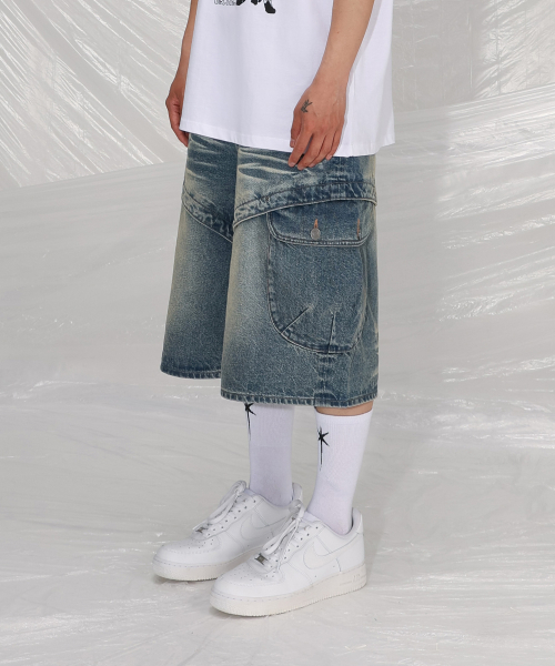 SAINTPAIN(セイントペイン)の「SP切り替えカーゴバミューダパンツブルー(その他パンツ・レディース・その他・LARGE/MEDIUM)」の4枚目の写真