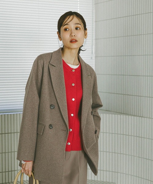 GLOBAL WORK(グローバルワーク)の「ウールライクジャコット/603884(テーラードジャケット・レディース・ベージュ/ブラウン系その他6/チャコールグレー・MEDIUM/SMALL/LARGE)」の9枚目の写真