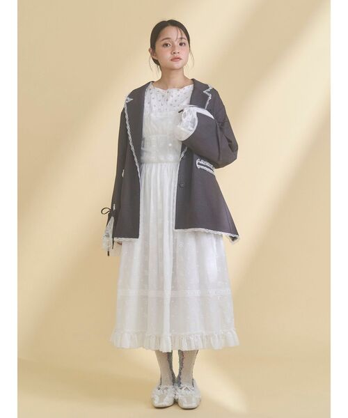 merry jenny（メリージェニー）の「lace slit ribbon jacket