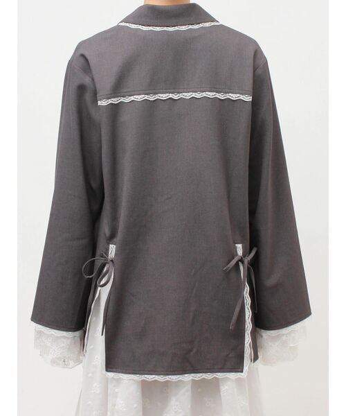 merry jenny（メリージェニー）の「lace slit ribbon jacket（テーラードジャケット・レディース・グレー/ブラック・FREE）」の22枚目の写真